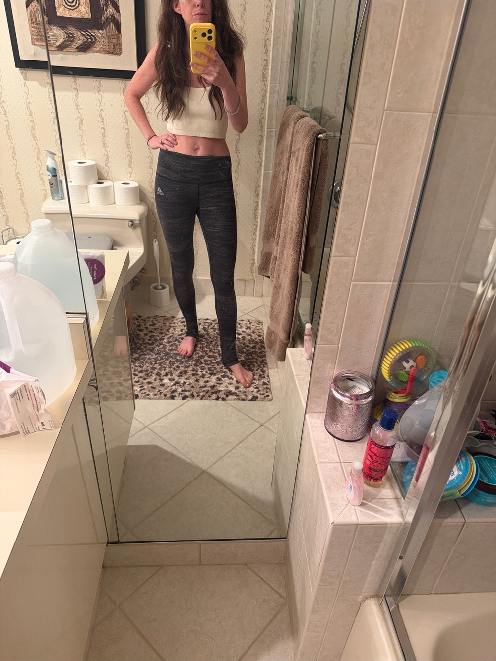 Adidas Athletic High-Waist Black Leggings - Unbranded